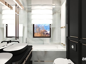 TAKE THE BULL BY THE HORNS | Wnętrza apartamentu - Mała z dwoma umywalkami łazienka z oknem, styl nowoczesny - zdjęcie od ARTDESIGN architektura wnętrz