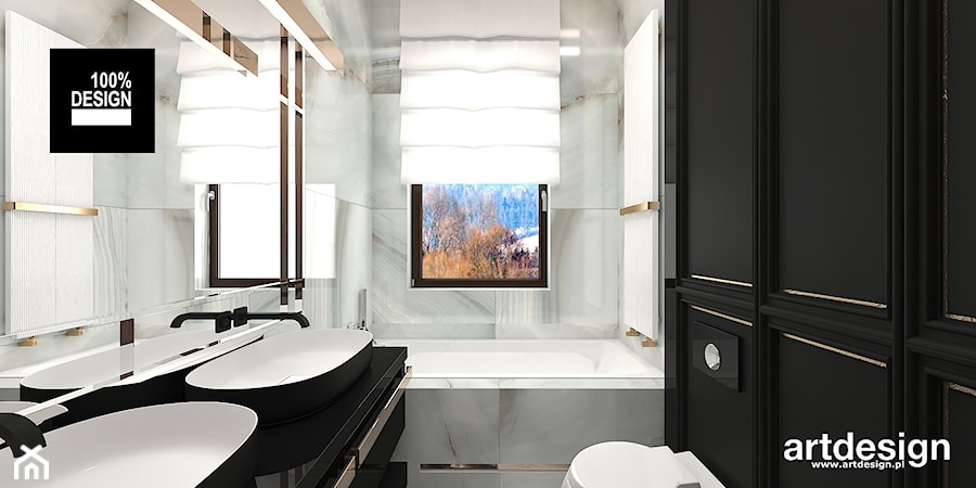 TAKE THE BULL BY THE HORNS | Wnętrza apartamentu - Mała z dwoma umywalkami łazienka z oknem, styl nowoczesny - zdjęcie od ARTDESIGN architektura wnętrz
