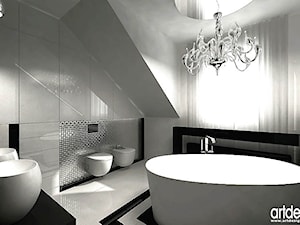 czarno białe wnetrze łazienki - zdjęcie od ARTDESIGN architektura wnętrz