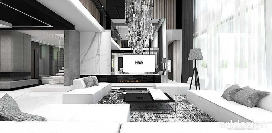 EASIER SAID THAN DONE | I | Wnętrza rezydencji - Duży biały salon, styl nowoczesny - zdjęcie od ARTDESIGN architektura wnętrz