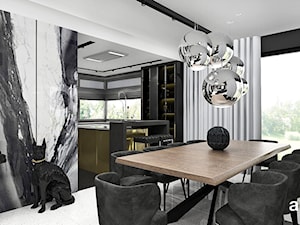 IN THE HEAT OF THE MOMENT | Wnętrza domu - Duża biała czarna jadalnia jako osobne pomieszczenie, styl nowoczesny - zdjęcie od ARTDESIGN architektura wnętrz