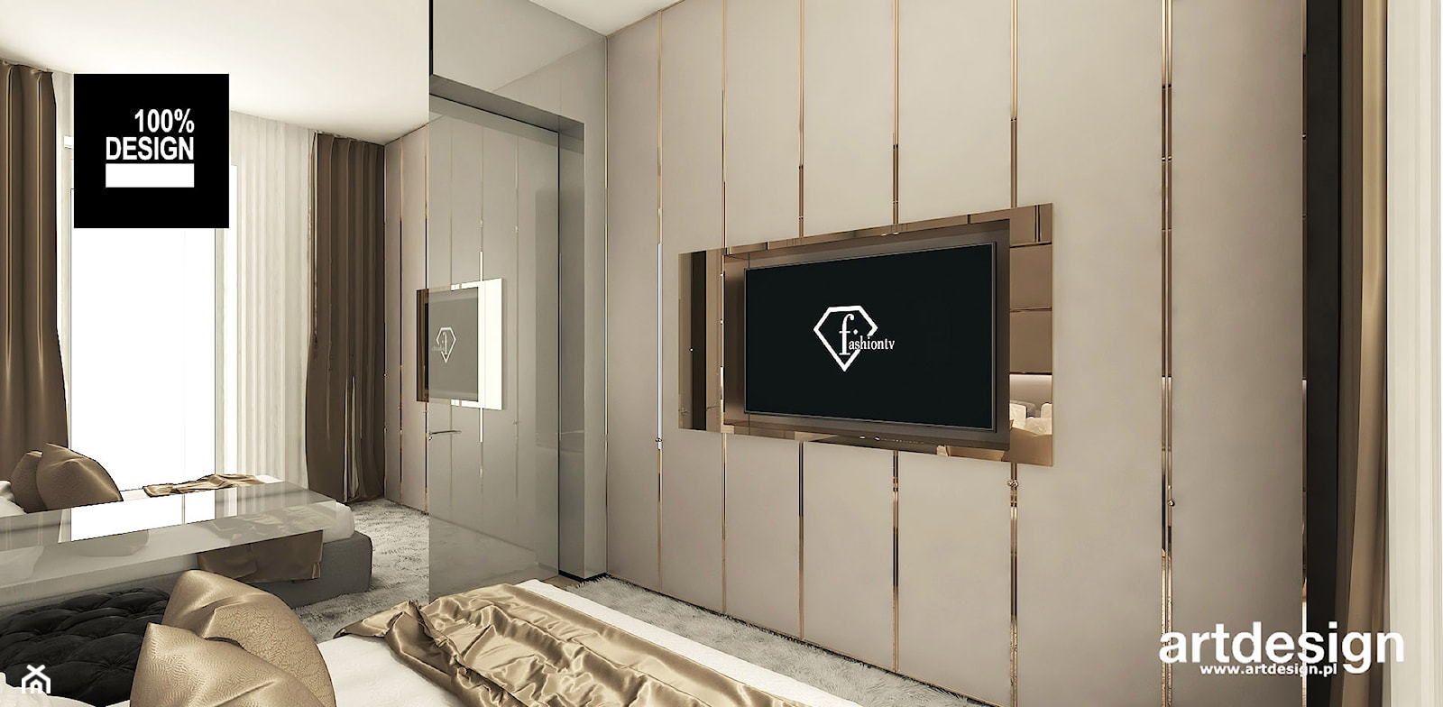 luksusowa sypialnia w beżach - zdjęcie od ARTDESIGN architektura wnętrz - Homebook
