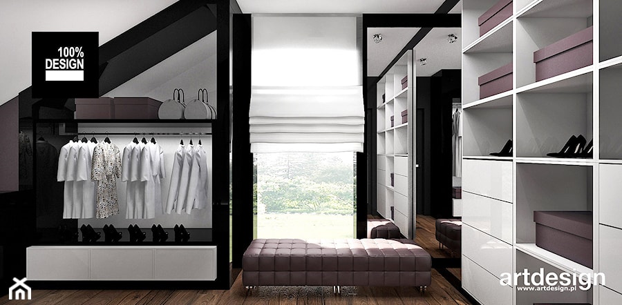 PEARL OF WISDOM | Wnętrza domu - Średnia garderoba na poddaszu z oknem, styl nowoczesny - zdjęcie od ARTDESIGN architektura wnętrz