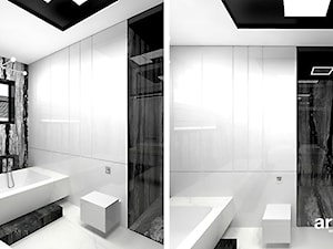 LITTLE BY LITTLE | II | Wnętrza domu - Średnia z dwoma umywalkami z marmurową podłogą łazienka z oknem, styl nowoczesny - zdjęcie od ARTDESIGN architektura wnętrz