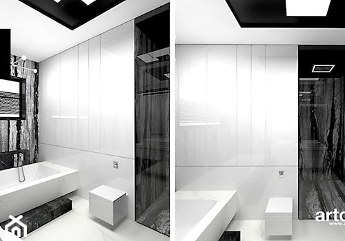 LITTLE BY LITTLE | II | Wnętrza domu - Średnia z dwoma umywalkami z marmurową podłogą łazienka z okn ... - zdjęcie od ARTDESIGN architektura wnętrz