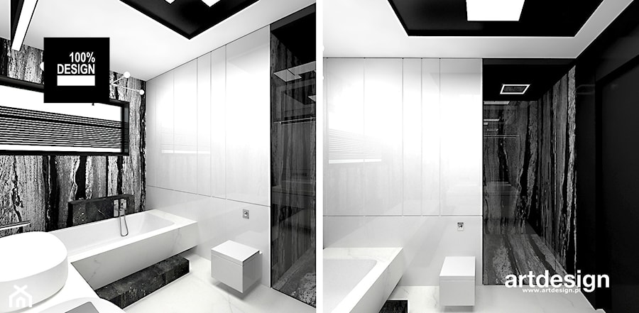 LITTLE BY LITTLE | II | Wnętrza domu - Średnia z dwoma umywalkami z marmurową podłogą łazienka z oknem, styl nowoczesny - zdjęcie od ARTDESIGN architektura wnętrz