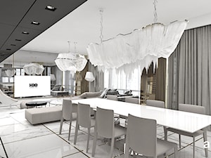 GOLDFINGER | Wnętrza apartamentu - Duża jadalnia w salonie, styl nowoczesny - zdjęcie od ARTDESIGN architektura wnętrz