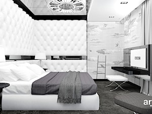 sypialnia z tapicerowaną ścianą - zdjęcie od ARTDESIGN architektura wnętrz