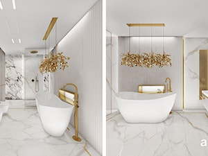 Projekt łazienki biało-beżowej - zdjęcie od ARTDESIGN architektura wnętrz