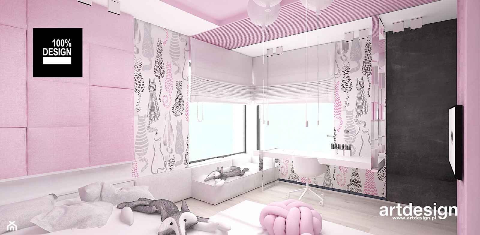 LITTLE BY LITTLE | II | Wnętrza domu - Średni różowy pokój dziecka dla dziecka dla nastolatka dla dziewczynki, styl nowoczesny - zdjęcie od ARTDESIGN architektura wnętrz - Homebook