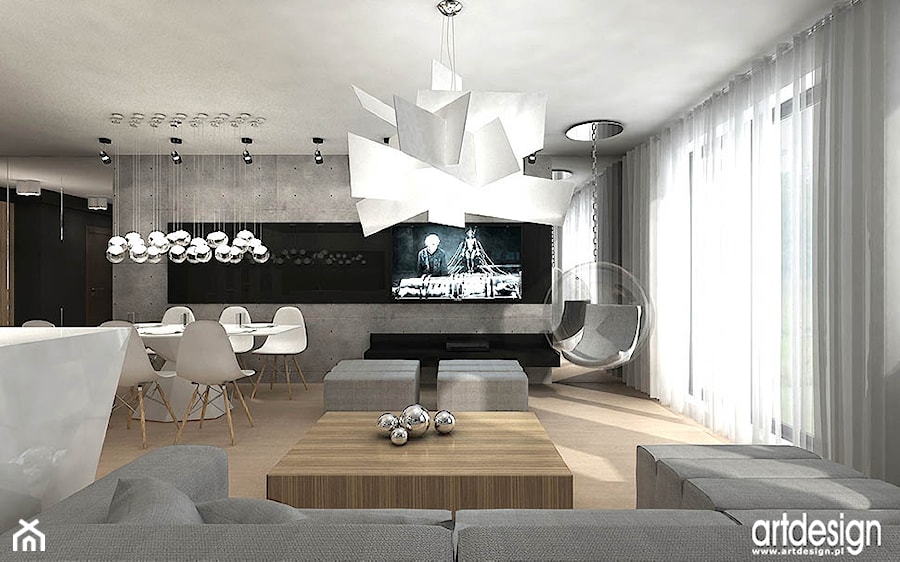 salon w mieszkaniu - przykładowe realizacje - zdjęcie od ARTDESIGN architektura wnętrz