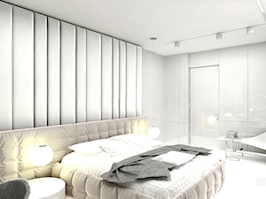 MAKE IT HAPPEN | II | Wnętrza domu - Średnia czarna szara z biurkiem sypialnia, styl minimalistyczny - zdjęcie od ARTDESIGN architektura wnętrz