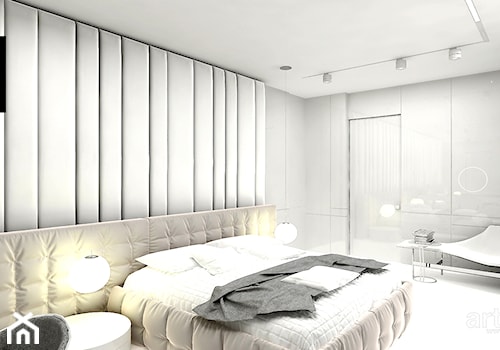 MAKE IT HAPPEN | II | Wnętrza domu - Średnia czarna szara z biurkiem sypialnia, styl minimalistyczny - zdjęcie od ARTDESIGN architektura wnętrz