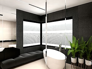 MAKE IT HAPPEN | II | Wnętrza domu - Średnia jako pokój kąpielowy z lustrem łazienka z oknem, styl minimalistyczny - zdjęcie od ARTDESIGN architektura wnętrz