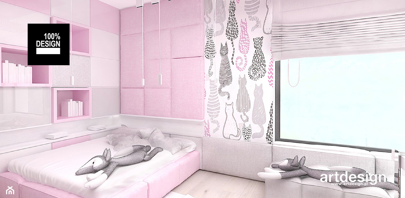 LITTLE BY LITTLE | II | Wnętrza domu - Średni biały różowy szary pokój dziecka dla dziecka dla dziewczynki, styl nowoczesny - zdjęcie od ARTDESIGN architektura wnętrz - Homebook
