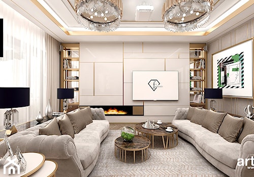 luksusowa aranżacja salonu w apartamencie - zdjęcie od ARTDESIGN architektura wnętrz