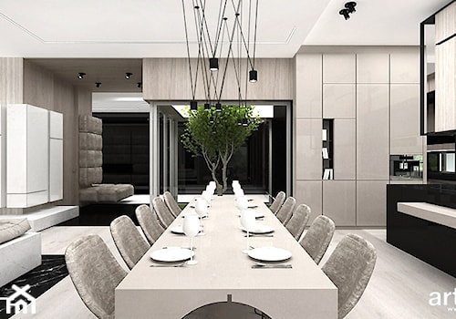 ARTDESIGN HOME COCKTAIL | Wnętrza domu | W2 - Duża szara jadalnia jako osobne pomieszczenie, styl nowoczesny - zdjęcie od ARTDESIGN architektura wnętrz