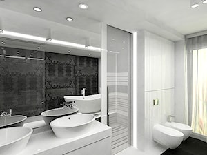 projekty łazienek w kolorze biel i czerń - zdjęcie od ARTDESIGN architektura wnętrz