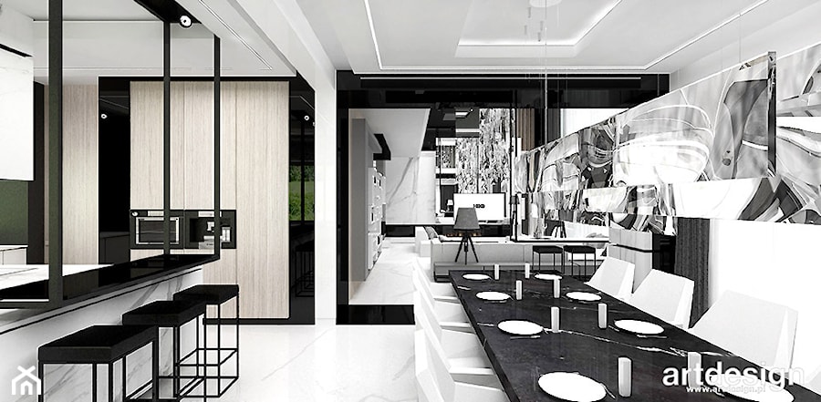 EASIER SAID THAN DONE | I | Wnętrza rezydencji - Średnia biała jadalnia jako osobne pomieszczenie, styl nowoczesny - zdjęcie od ARTDESIGN architektura wnętrz