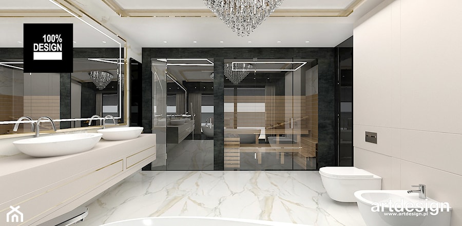 luksusowa łazienka z sauną - zdjęcie od ARTDESIGN architektura wnętrz