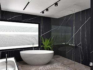LIKE A DUCK TO WATER | II | Wnętrza domu - Średnia na poddaszu z lustrem z punktowym oświetleniem łazienka z oknem, styl nowoczesny - zdjęcie od ARTDESIGN architektura wnętrz