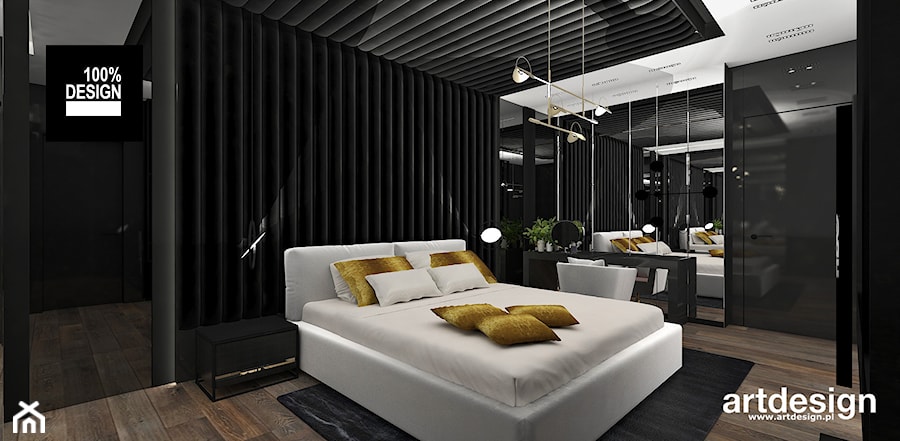 czarno-złota sypialnia - zdjęcie od ARTDESIGN architektura wnętrz