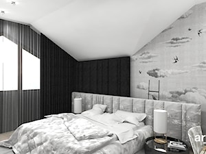 przytulna sypialnia w szarościach - zdjęcie od ARTDESIGN architektura wnętrz