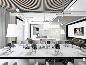LEAVE NO STONE UNTURNED | I | Wnętrza domu - Duża biała jadalnia w salonie, styl nowoczesny - zdjęcie od ARTDESIGN architektura wnętrz