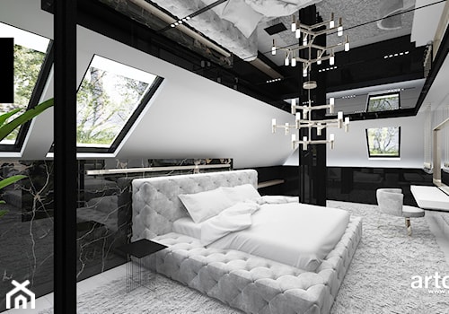 nowoczesna sypialnia na poddaszu - zdjęcie od ARTDESIGN architektura wnętrz