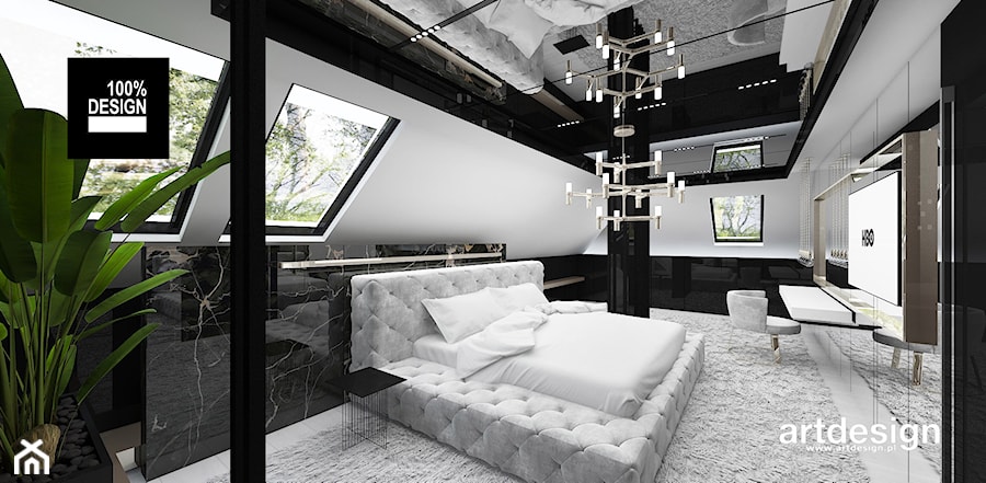 nowoczesna sypialnia na poddaszu - zdjęcie od ARTDESIGN architektura wnętrz