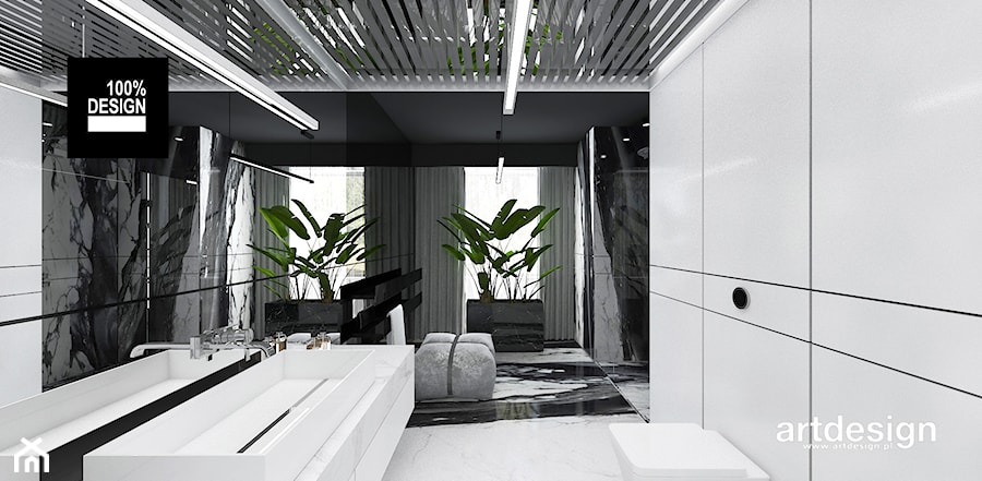 biało-czarna łazienka - zdjęcie od ARTDESIGN architektura wnętrz