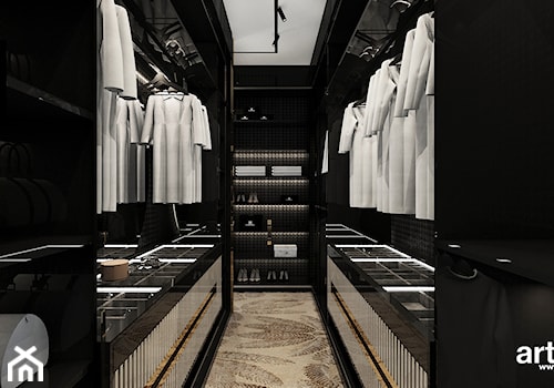 elegancka garderoba w ciemnych kolorach - zdjęcie od ARTDESIGN architektura wnętrz