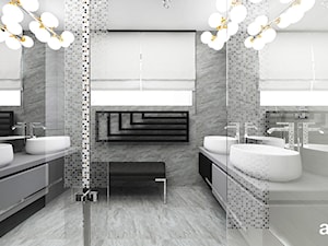 WITH FLYING COLOURS | II | Wnętrza domu - Średnia jako pokój kąpielowy z dwoma umywalkami z marmurową podłogą łazienka z oknem, styl nowoczesny - zdjęcie od ARTDESIGN architektura wnętrz