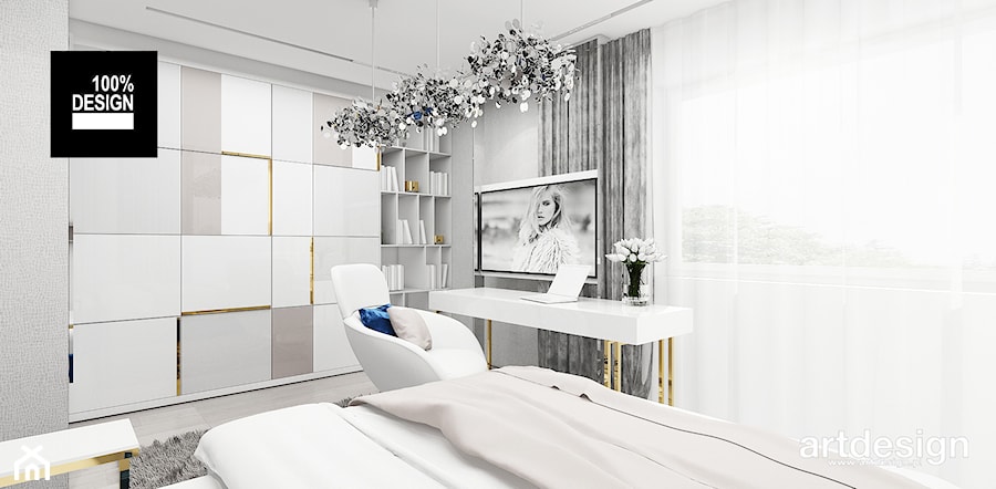 piękna, subtelna aranżacja sypialni - zdjęcie od ARTDESIGN architektura wnętrz