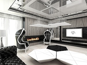 salon z kominkiem w luksusowej rezydencji - zdjęcie od ARTDESIGN architektura wnętrz