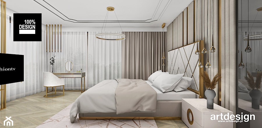 Elegancka aranżacja sypialni - zdjęcie od ARTDESIGN architektura wnętrz