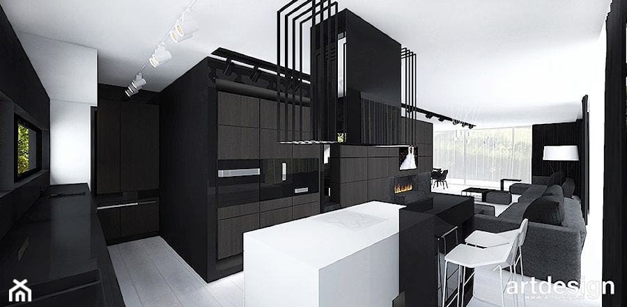 wyspa w kuchni - projekt wnętrza - zdjęcie od ARTDESIGN architektura wnętrz