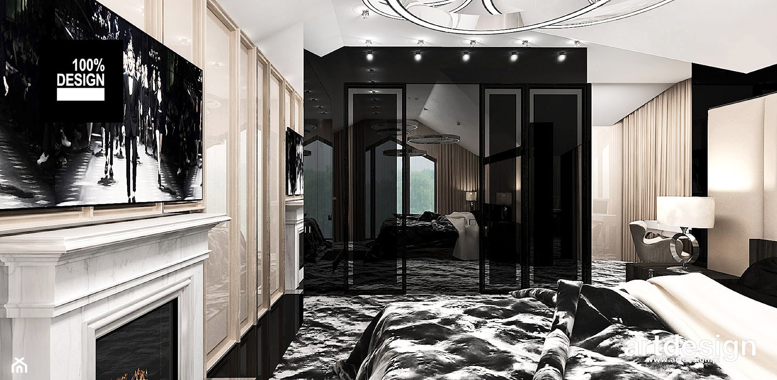A BREATH OF FRESH AIR | II | Wnętrza domu - Średnia beżowa czarna sypialnia na poddaszu, styl nowoczesny - zdjęcie od ARTDESIGN architektura wnętrz - Homebook