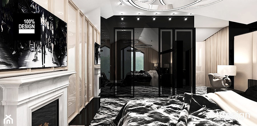 A BREATH OF FRESH AIR | II | Wnętrza domu - Średnia beżowa czarna sypialnia na poddaszu, styl nowoczesny - zdjęcie od ARTDESIGN architektura wnętrz