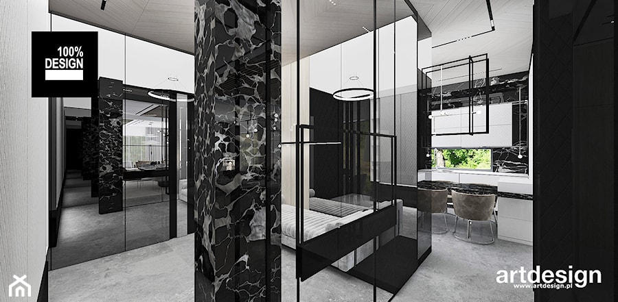 LEAVE NO STONE UNTURNED | I | Wnętrza domu - Duży czarny szary hol / przedpokój, styl nowoczesny - zdjęcie od ARTDESIGN architektura wnętrz