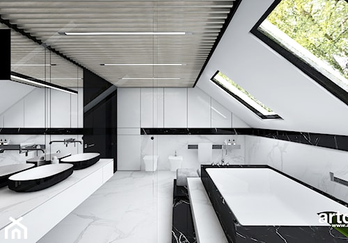 biało-czarna łazienka - zdjęcie od ARTDESIGN architektura wnętrz