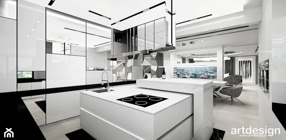 nowoczesna biała kuchnia - zdjęcie od ARTDESIGN architektura wnętrz - Homebook