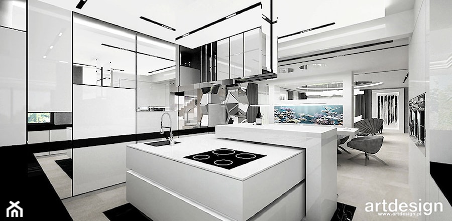 nowoczesna biała kuchnia - zdjęcie od ARTDESIGN architektura wnętrz