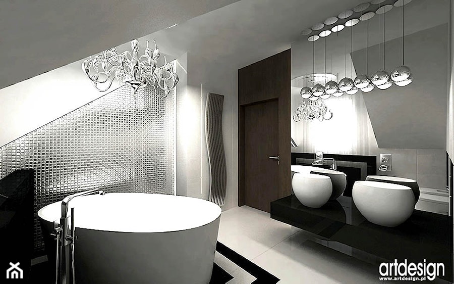 projektowanie łazienek na poddaszu - aranżacje - zdjęcie od ARTDESIGN architektura wnętrz