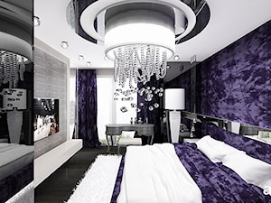 FEMME FATALE | II | Wnętrza apartamentu - Średnia fioletowa szara sypialnia, styl glamour - zdjęcie od ARTDESIGN architektura wnętrz