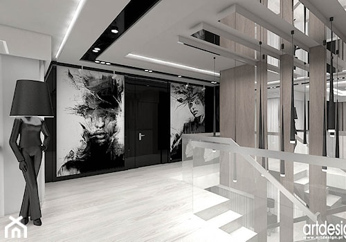 hol, klatka schodowa - projekt wnętrza nowoczesnego domu - zdjęcie od ARTDESIGN architektura wnętrz