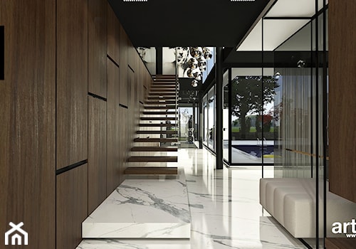 Hol i schody w nowoczesnym domu - zdjęcie od ARTDESIGN architektura wnętrz