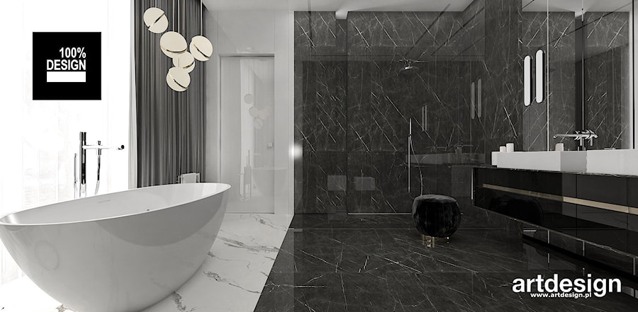 łazienka z wanną i prysznicem - zdjęcie od ARTDESIGN architektura wnętrz