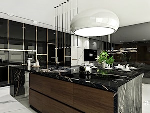 Czarna kuchnia na wysoki połysk - zdjęcie od ARTDESIGN architektura wnętrz