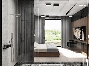 Łazienka przy sypialni oddzielona przeszkleniem - zdjęcie od ARTDESIGN architektura wnętrz